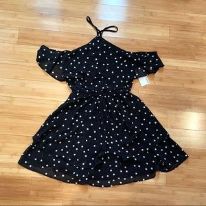 BNWT JustFab Polkadot Halter Swing Dress - Size XS